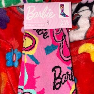 Barbie graphic pink soft Crew Socks men’s women’s size 6-12 NEW QUICK SHIP